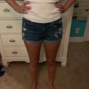 American Eagle distressed denim shorts size 2
